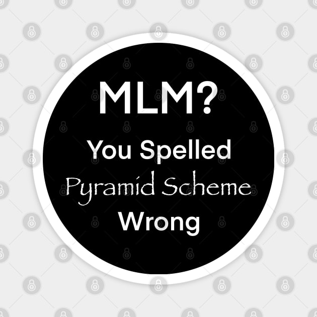 You Spelled Pyramid Scheme Wrong Magnet by JM's Designs